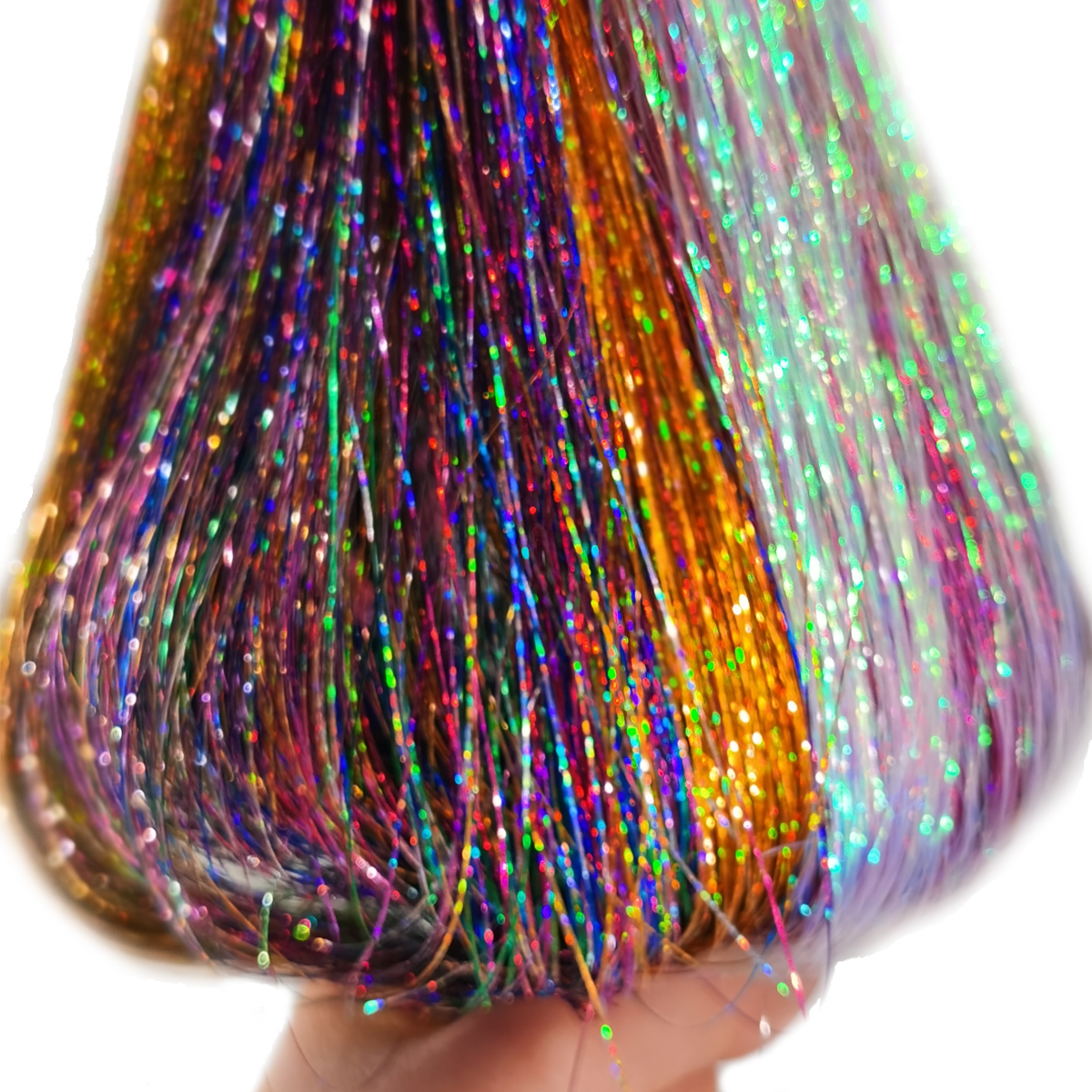 Best of Sparkle Shiny Hair Tinsel Glitter Strands In Braiders High Temperature Fiber Bling Hair Dazzles Extensions Women's Accessories Reviews & Tips - Image 3