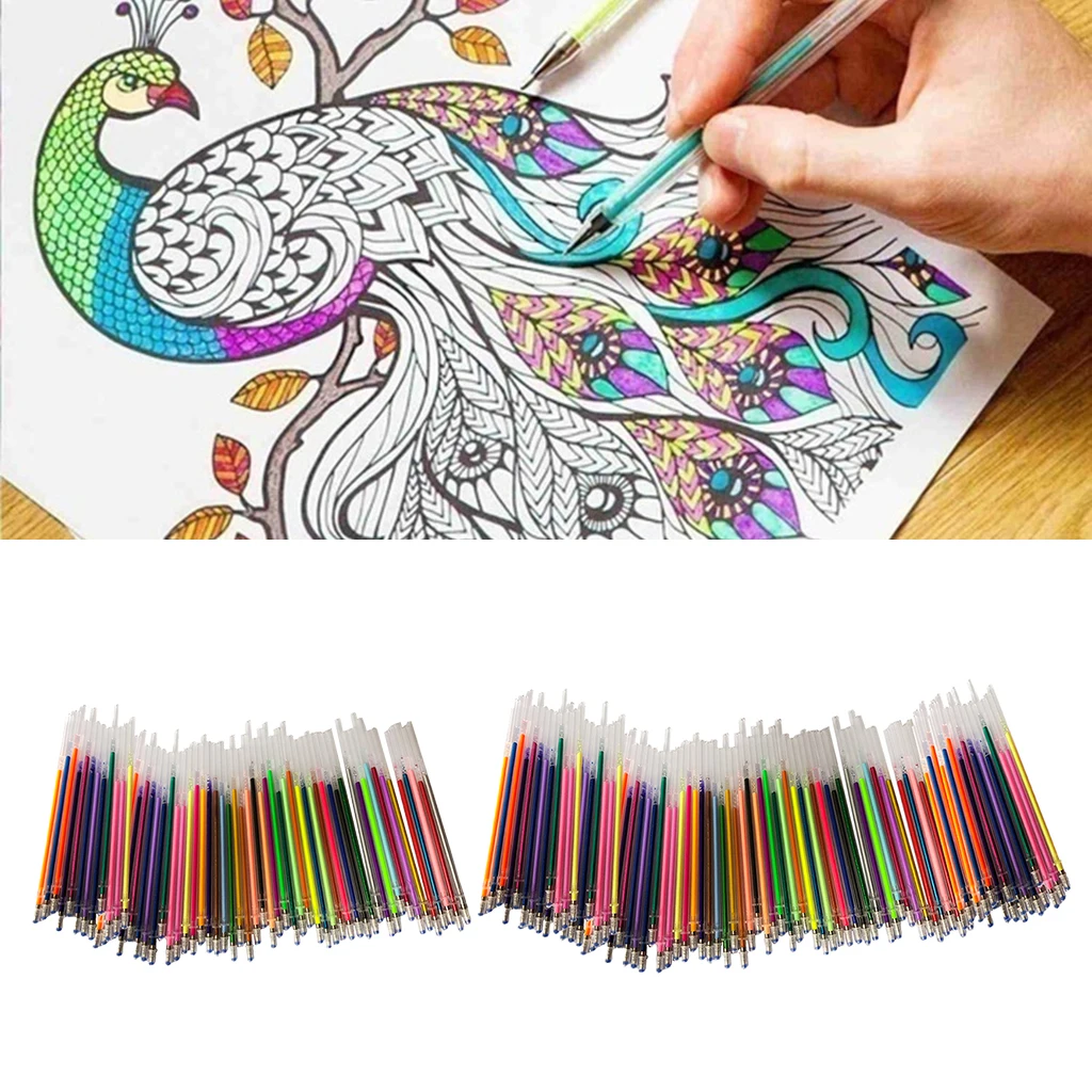60/100 Color Gel Pen Refills Highlighter Pastel Fluorescence Neon Pen Ink Refills for Scrapbooking, Drawing , DIY Card Making