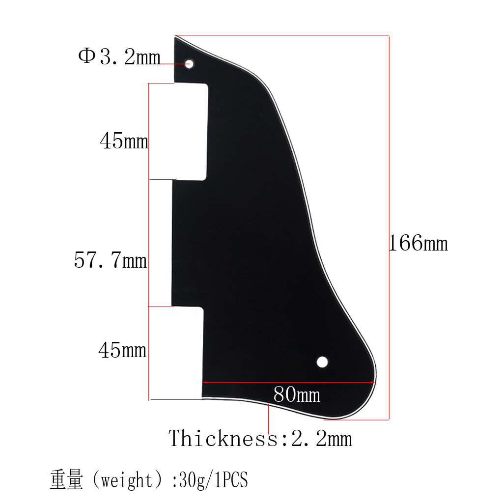 3-ply Plastic Pickguard Protector for  ES-335 Guitar Accessory Black