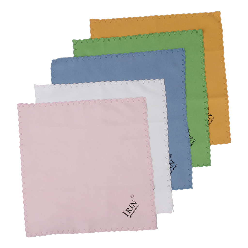 5 Mix Color Soft Microfiber Cleaning Polisher Cloth For Guitar Violin Piano