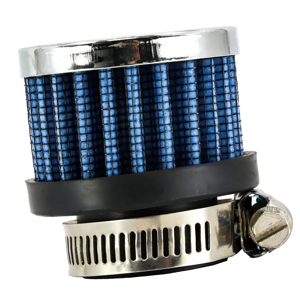 Blue 1`` Car Truck Turbo Cold Air Filter Round Cone High Flow