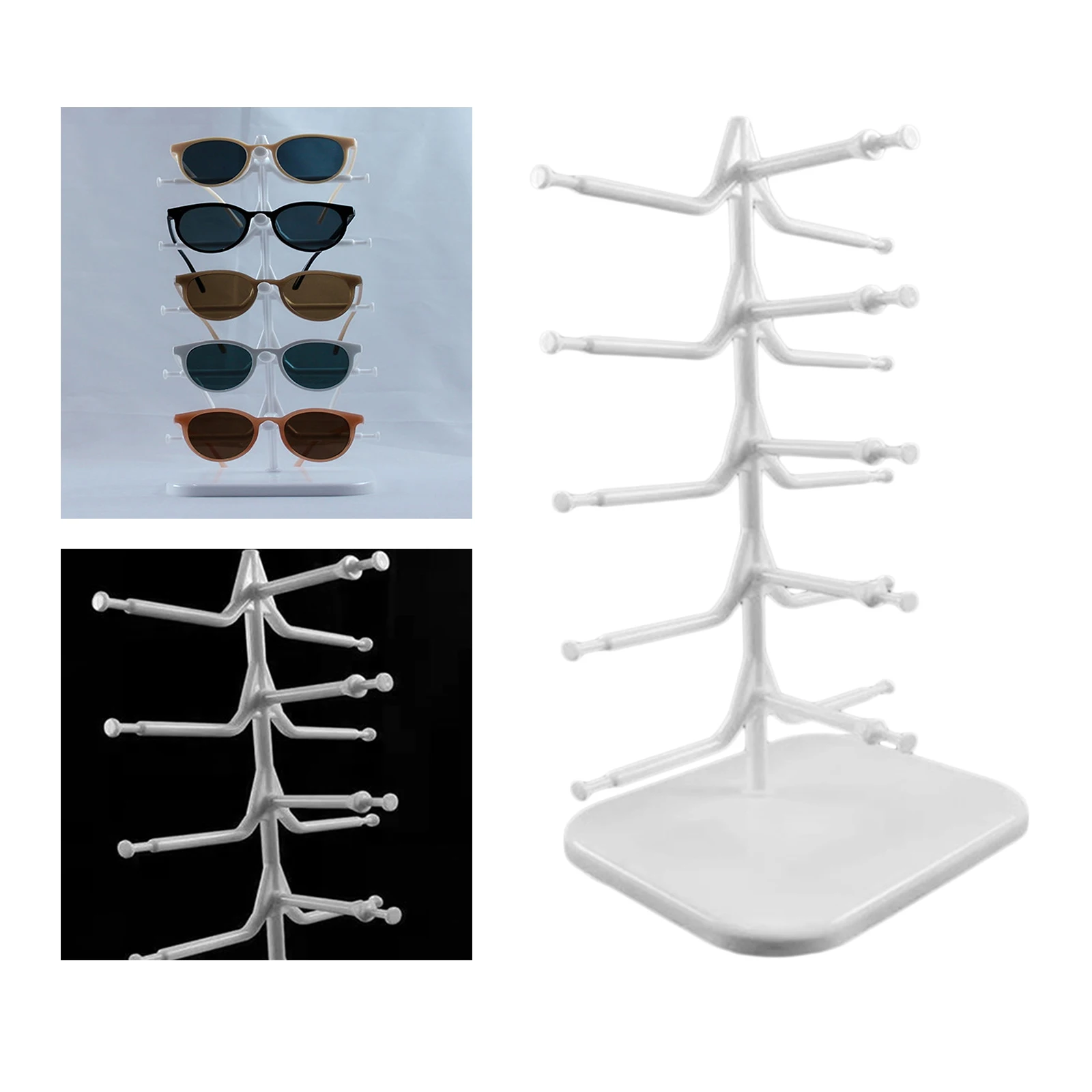 Sunglasses Eyeglasses Display Stands Shelf Glasses Display Show Stand Holder Rack for 5 Pairs Glasses