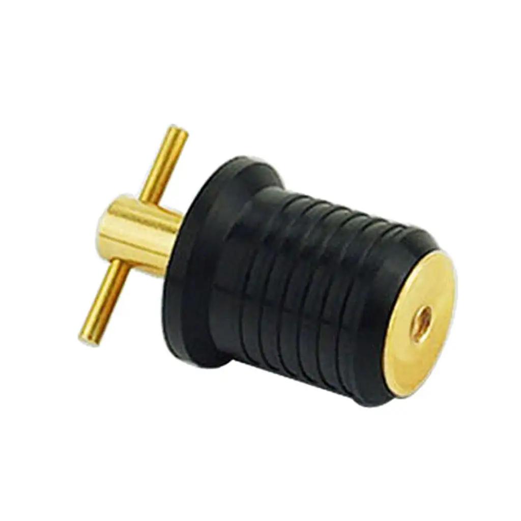1inch Rubber Brass T-Handle TWIST-Turn Plug Hull Livewell Marine Accessories