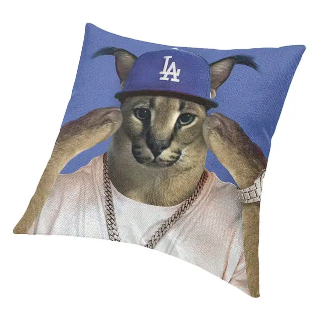 Grande Floppa Meme Gato Fronha De Algodão Linho Lance Travesseiro Caso  Engraçado Kawaii Caracal Capa De Almofada Para Sala Estar Sofá Chiar -  Fronhas - AliExpress