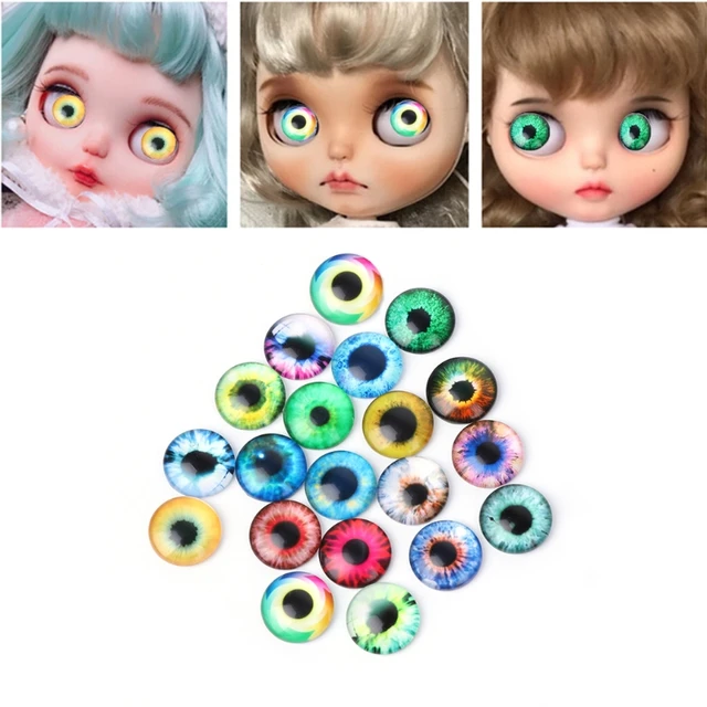 20pcs 6~20mm DIY Crafts Toy Doll Glass Eyes Chips Doll Eyeballs
