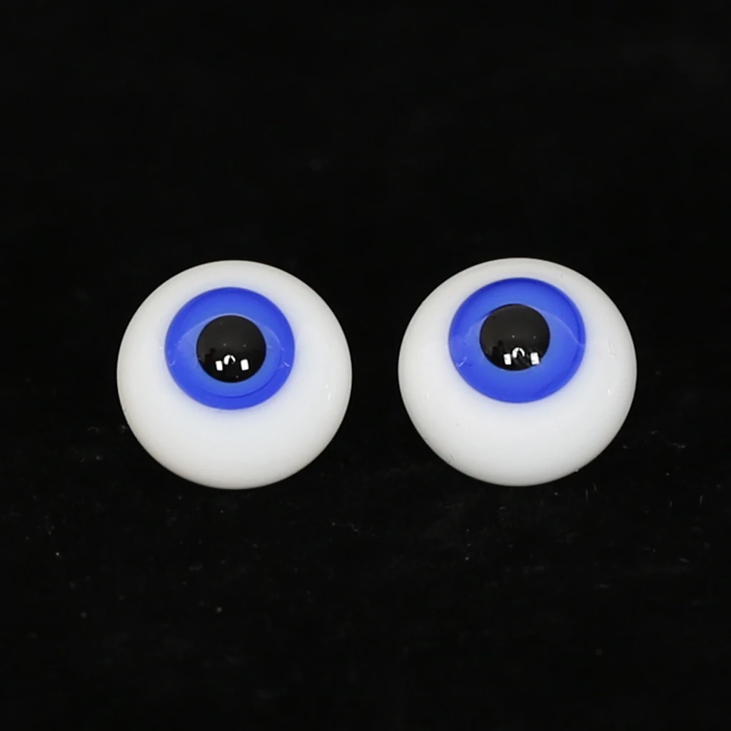 Pair 6mm Round BJD Glass Eyes for DIY Doll Bear Making Crafts Multi Color