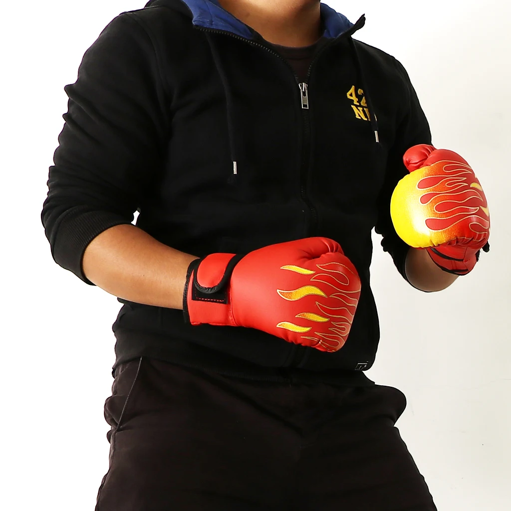 Kids Gel Boxing Kickboxing Training Gloves Gym Muay Thai Pouching Training Glove Mitts for Age 4-12 Year Boys Girls