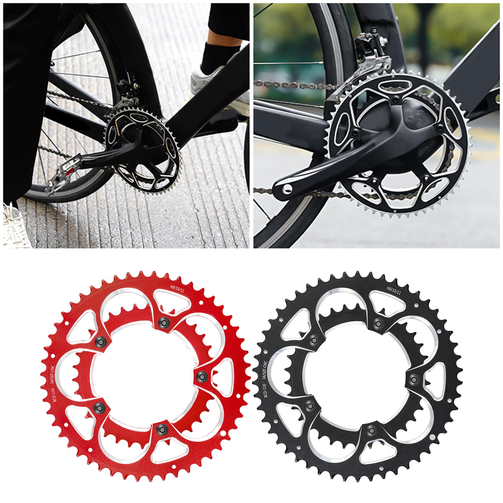 Chainwheel BCD 130 53T 39T Chainring Road Bicycle Folding Bike Chain Rings CNC for Dual Disc