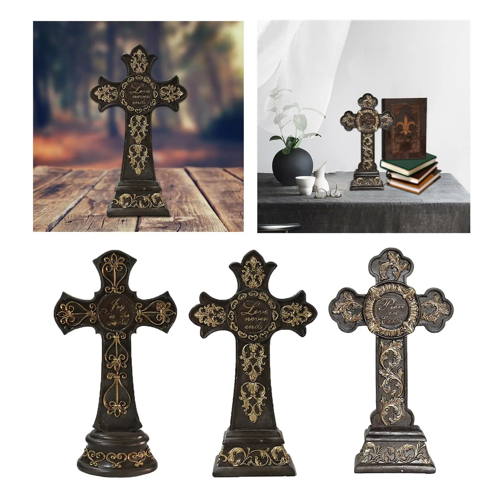 Resin Wall Crucifix Cross Craft Decor Religious Saint for Decoration Holiday Gifts