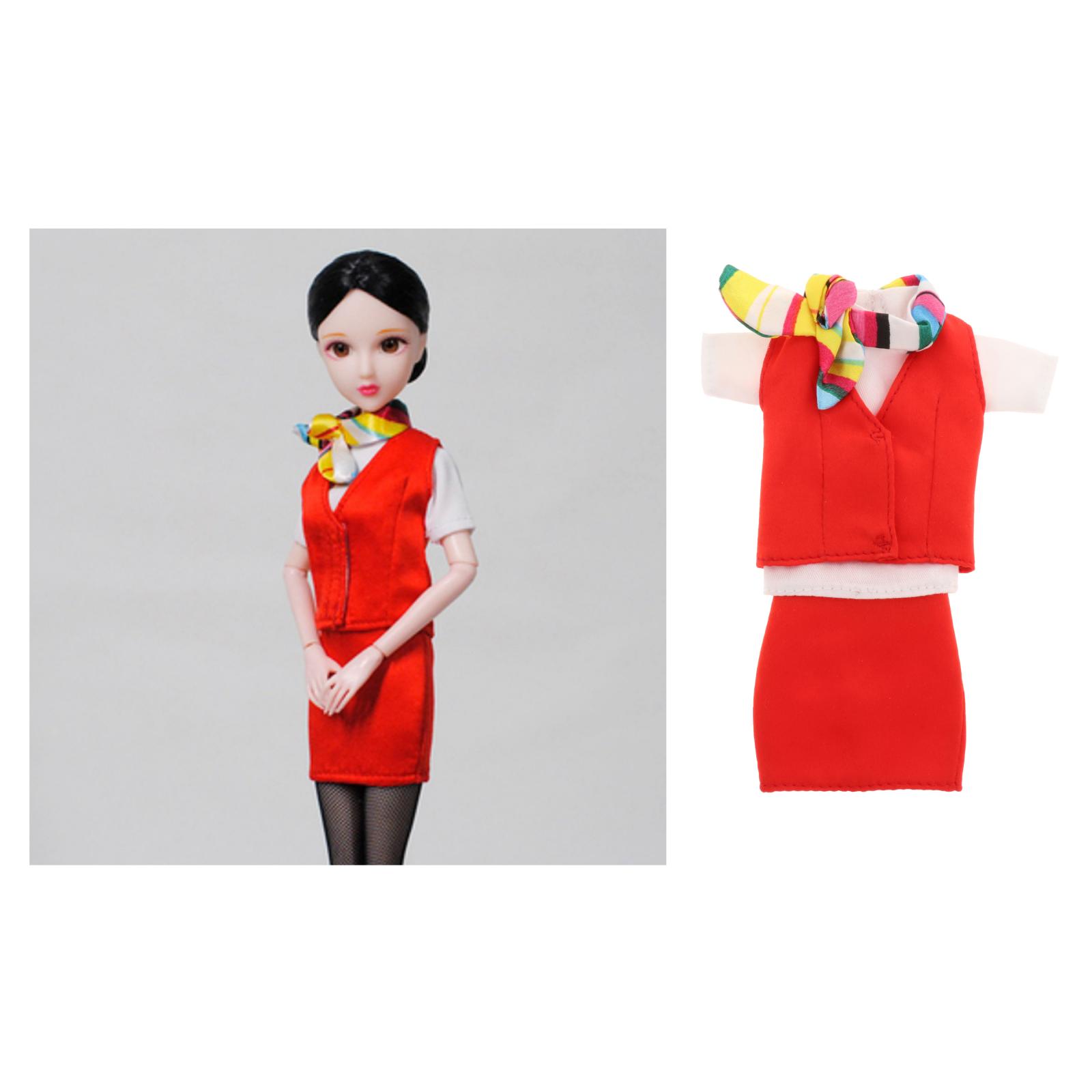Fashion 1/6 BJD Doll Stewardess Suit Clothes for Baby Dolls Party Clothing Girls Gifts