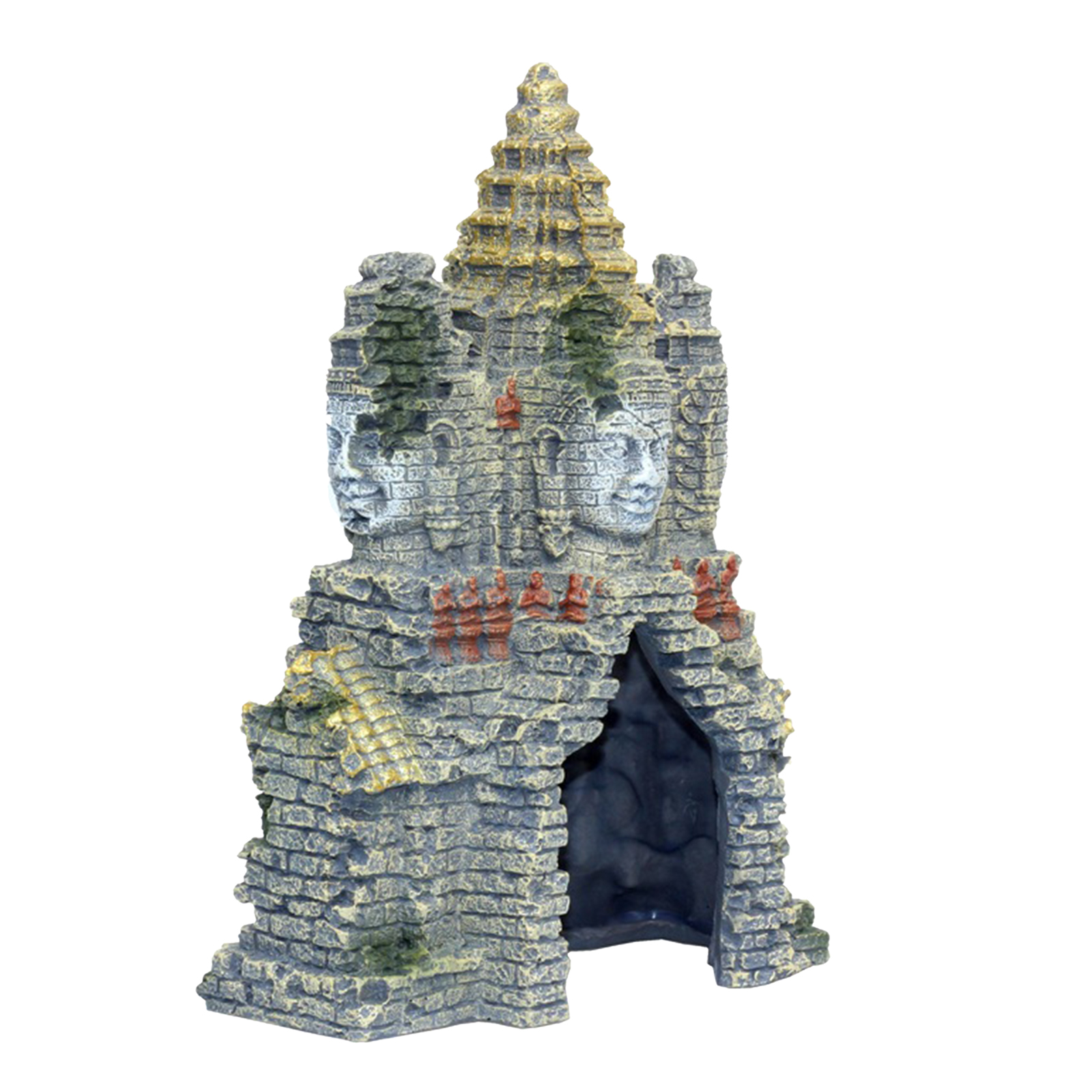 Aquarium Ancient Temple Decoration Resin Artificial Building for Aquarium Fish Tank Landscaping Ornament Decor
