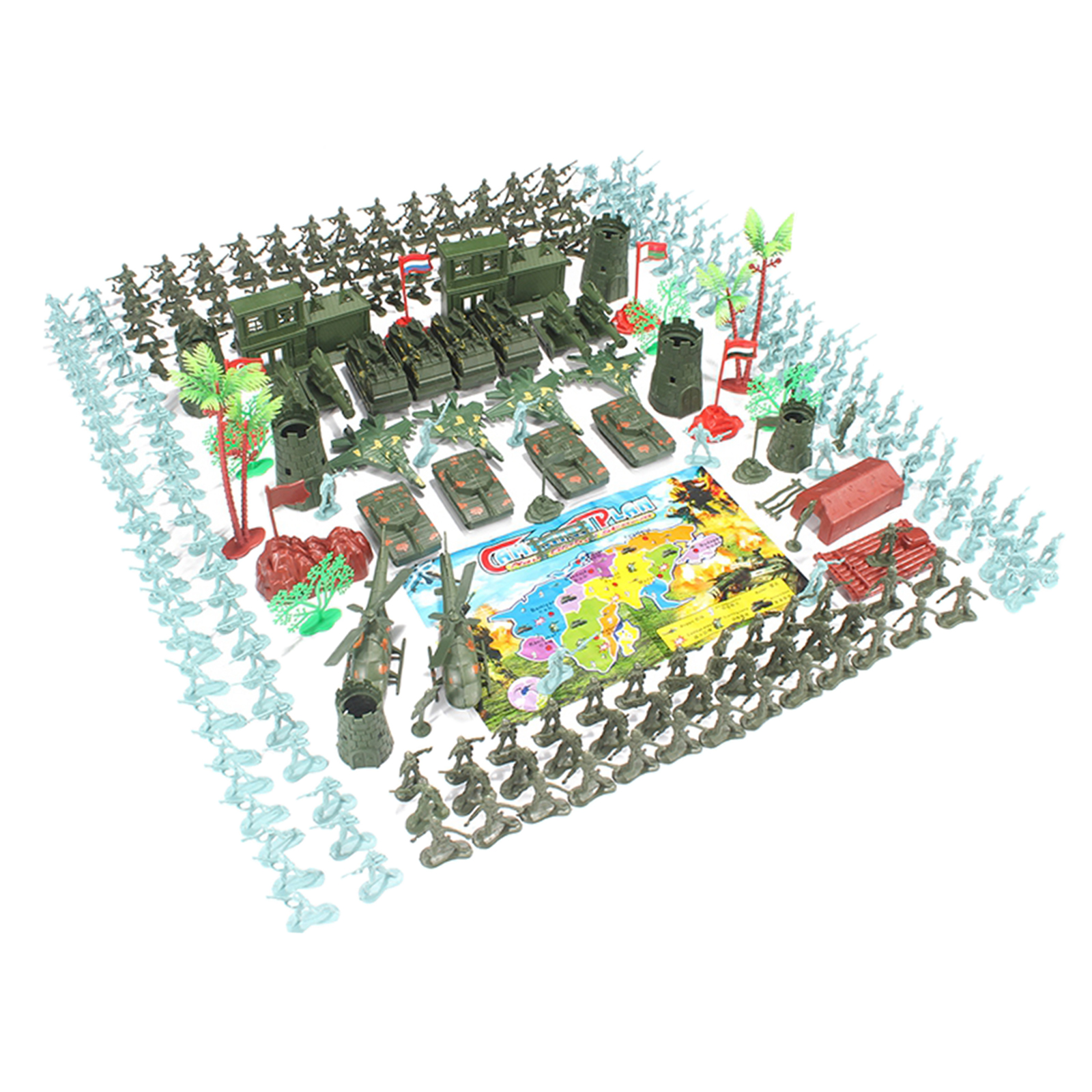 280pcs  War Simulation Ancient Soldier Static Army Figures Model Toy