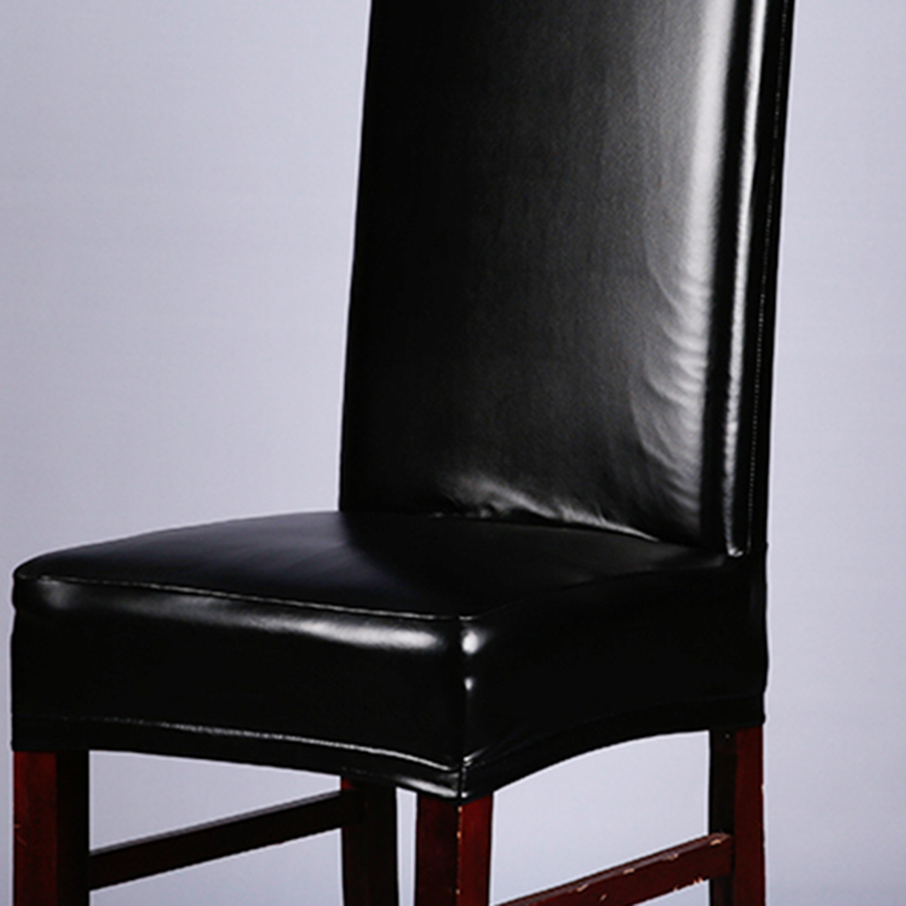 Removable PU Material Seat Cover Kitchen Bar Dining Chair Cover Hotel Restaurant Decor Waterproof