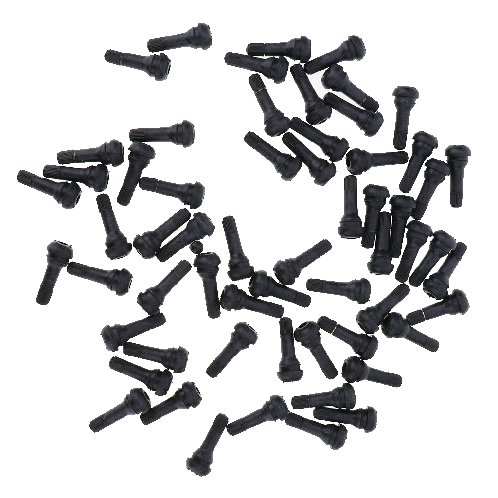 100PCS TR413 Rubber Tire Valve Stems, Car Tubeless Vacuum Snap-in Tyre Valve Stems for  0.453” 11.5mm Rim Holes on Vehicles