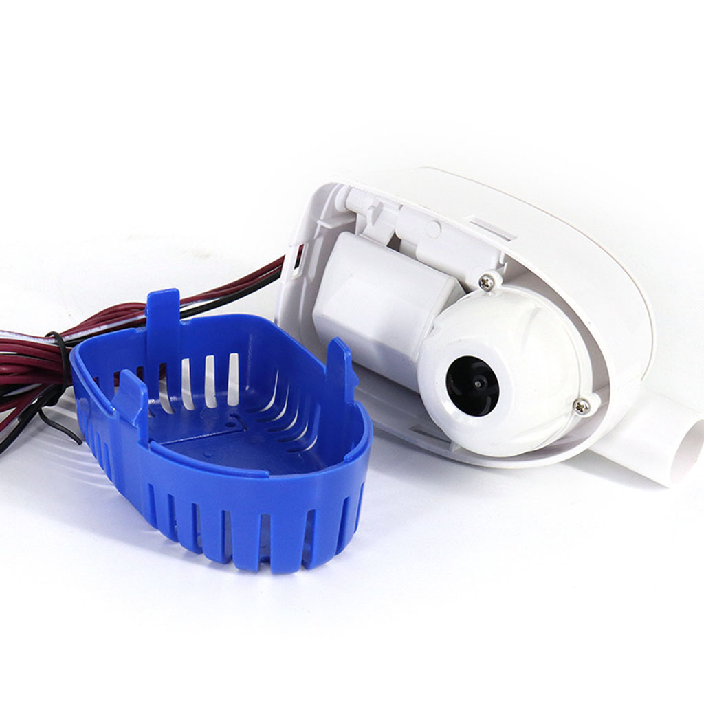 Automatic Submersible Bilge Pump 24 Volt 750 GPH Marine Accessories White + Blue