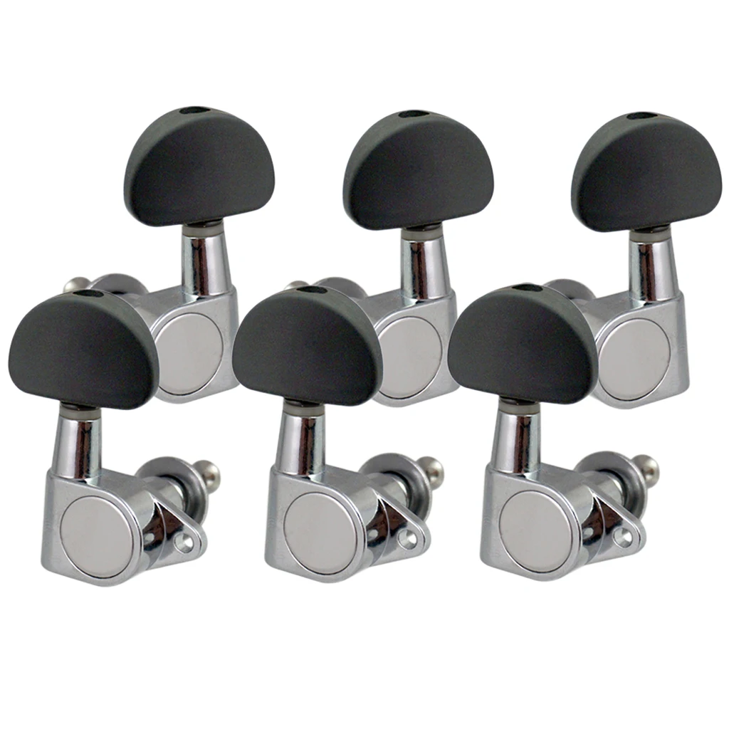 Metal Guitar Tuning Pegs Tuners Machine Head Parts Great For Steel String Guitars Acoustic Guitar Parts 3 Left 3 Right Black