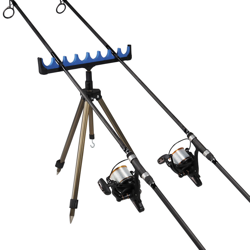 Fishing Rod Stand Foldable Ground Holder Tripod Stand Telescopic Rack for Shore Sea Fish