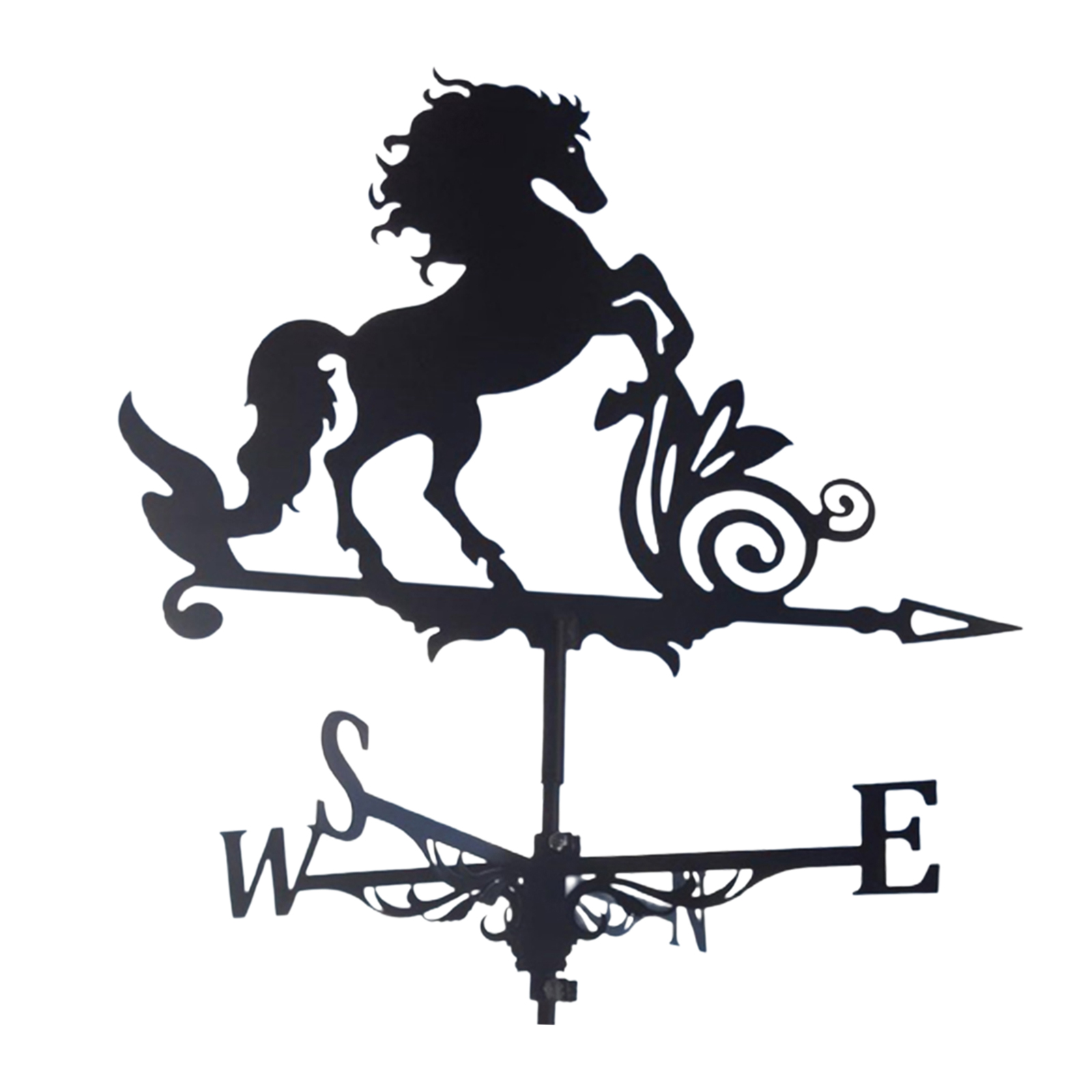 Premium Backyard Garden Decoration Weather Vane, Heavy Duty Iron Wind Mill Horse Design