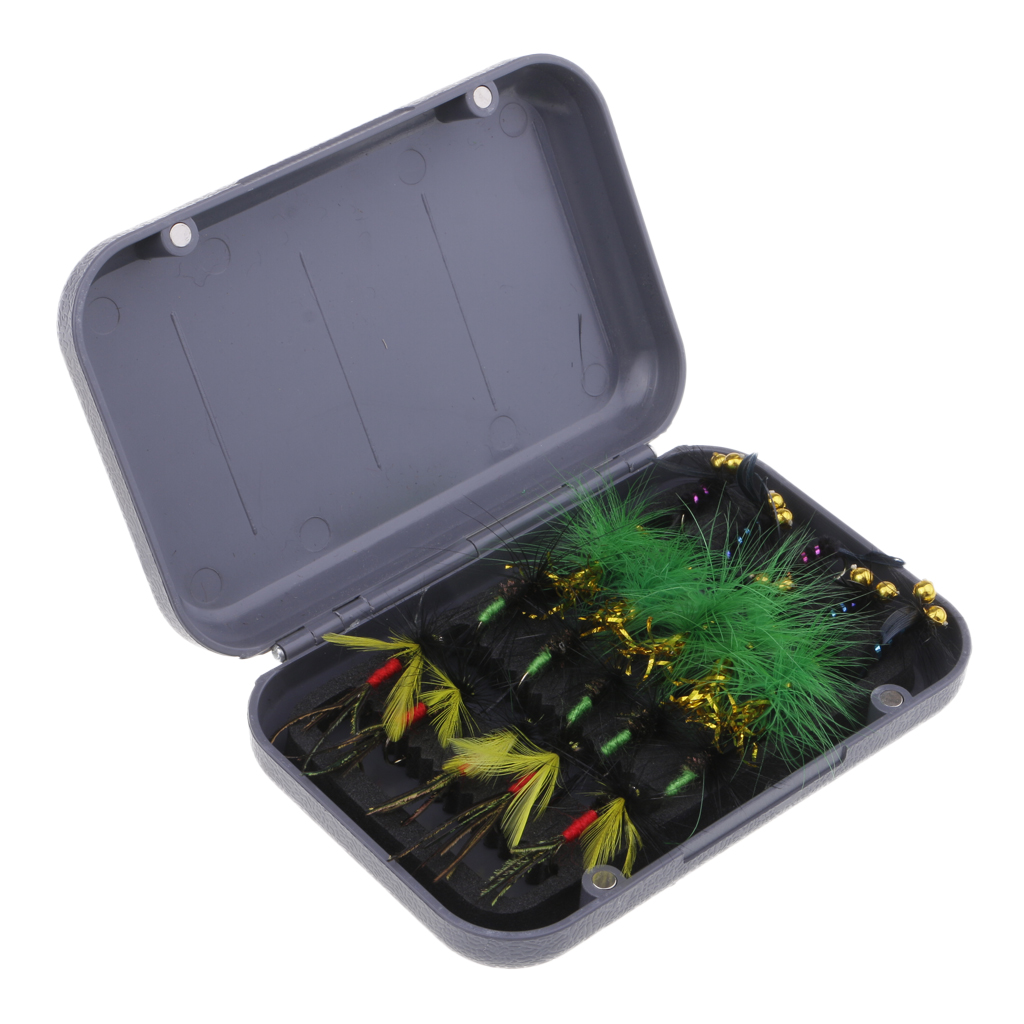 20pcs Dry Fly Fishing Lures Flies Hooks Fishing Trout Salmon Dry Flies Fish Hook Lures 5 different boxes