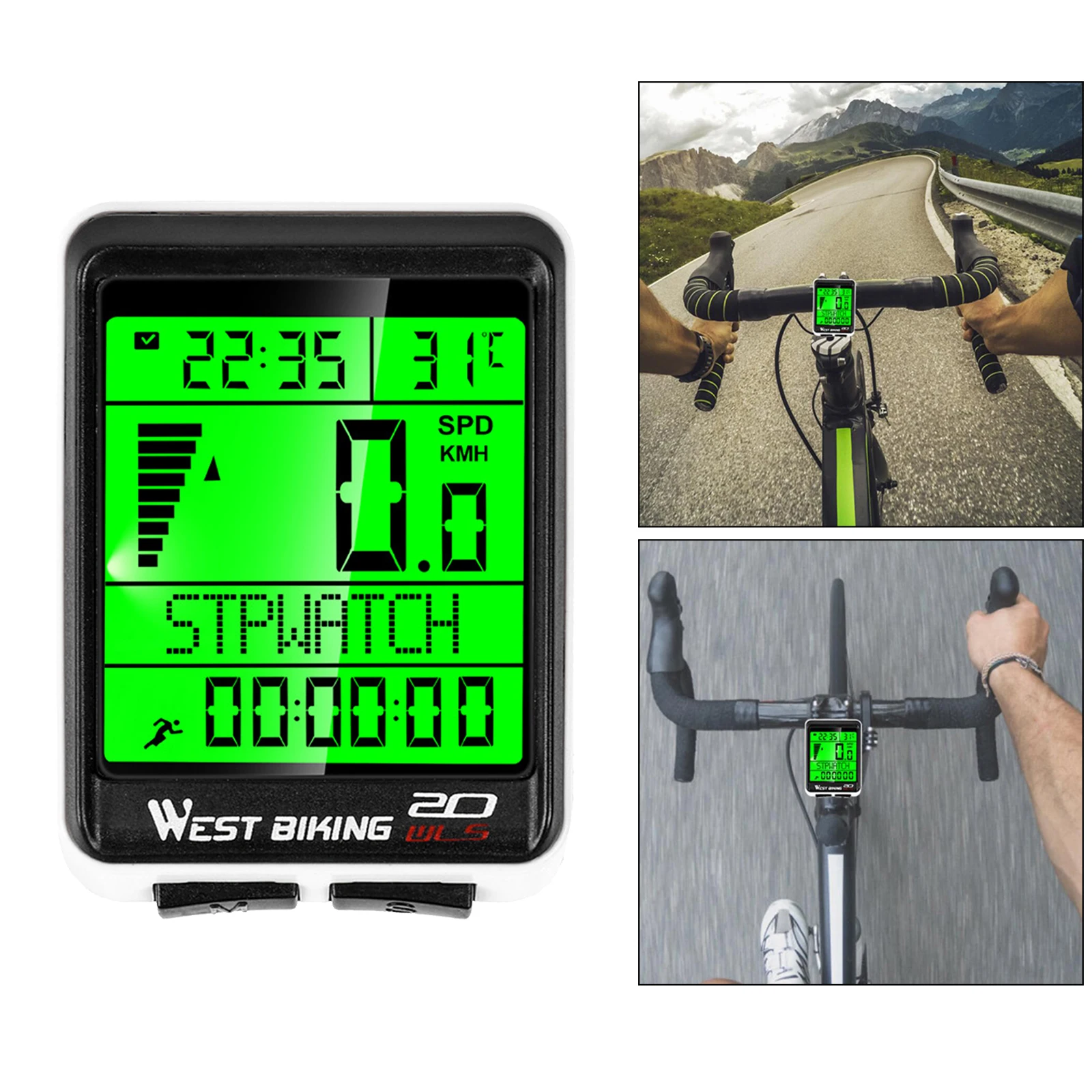 Waterproof Bicycle Computer Wireless MTB Bike Cycling Odometer Stopwatch Speedometer Watch LED Digital Rate