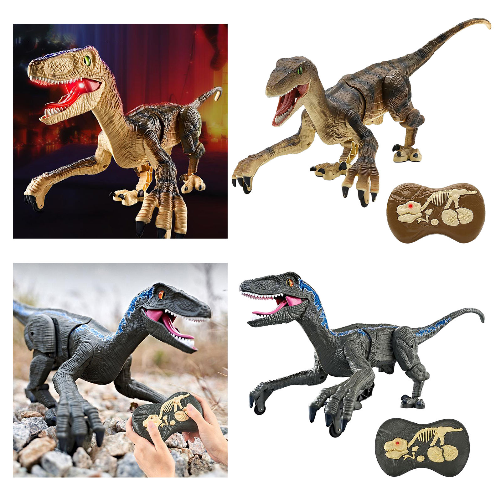 RC Realistic Remote Control Walking Roaring Dinosaur Robot Toy for Kids
