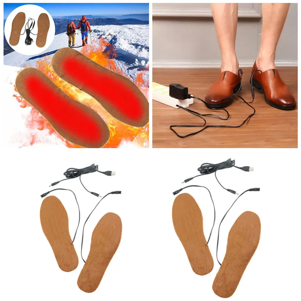 Heated Insoles USB Foot Warmers DIY Customizable washable Insole Foot Warmers for Ski Winter Boots Men