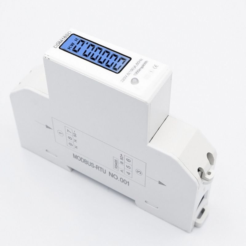 Compteur'énergie Monophasé Din Rail RS485 Modbus Rtu, 5(100a), KWh ...