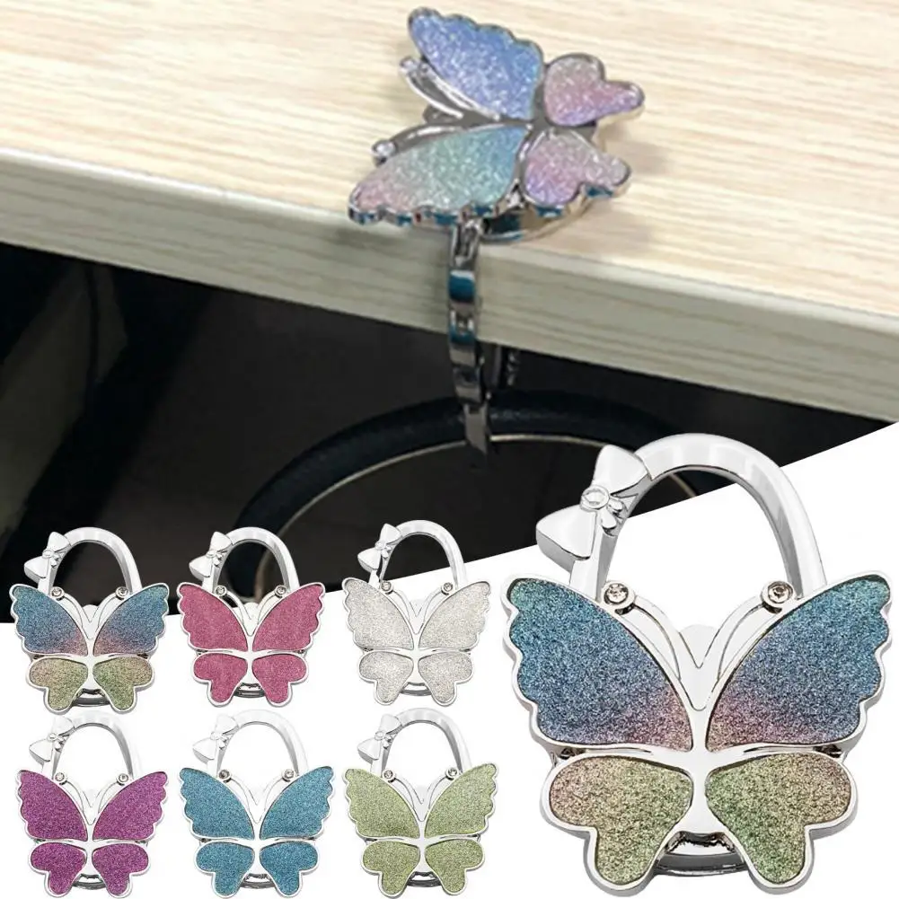 LALANG Butterfly Beetle Pattern Folding Hanger Holder Purse Handbag Table Hook Purple 