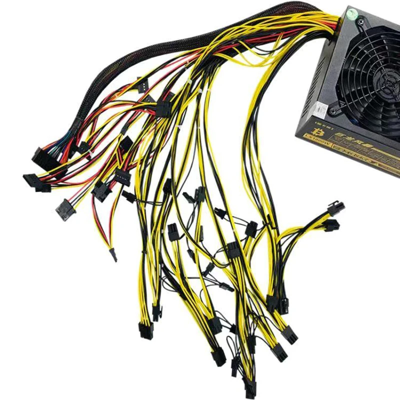 Chaoji 1800W Modular Mining Power Supply for 8 GPU ETH Rig Ethereum Miner 110-240V Active PFC Circuit Power Source 