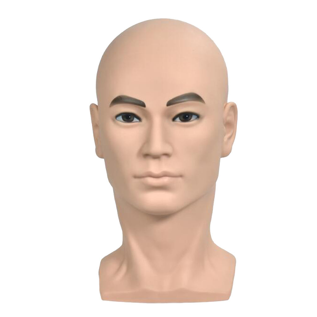 Bald Mannequin Head Male Professional Cosmetology Doll Head for Wig Making, Display Wigs, Eyeglasses, Hats, Caps and more