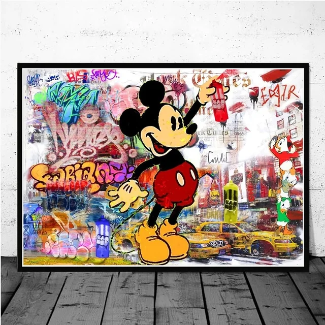 Mickey Mouse X Louis Vuitton Graffiti Canvas Wall Art – Aesthesy