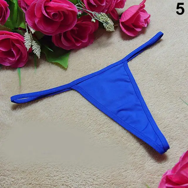 Sexy Women Soft Solid Color V-String T-back Panties Thongs G