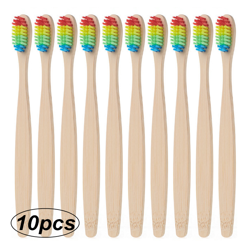 Best of 5 / 10pcs Toothbrush Bamboo Handle Rainbow Whitening Soft Bristle Bamboo Toothbrush Travel Eco-friendly Wooden Tooth Teeth Brush Reviews & Tips