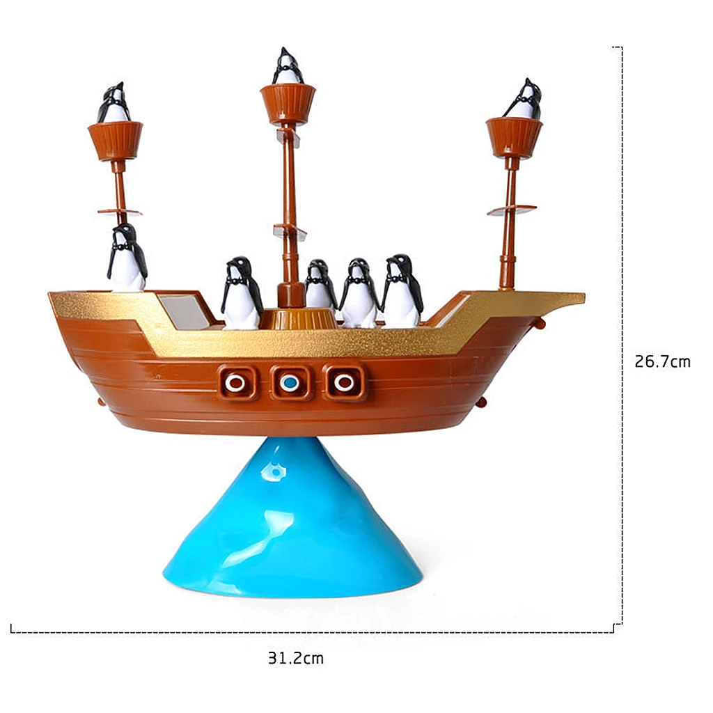 Children Plastic Toy Pirate Boat Toy Penguin Balance Game Board Toy