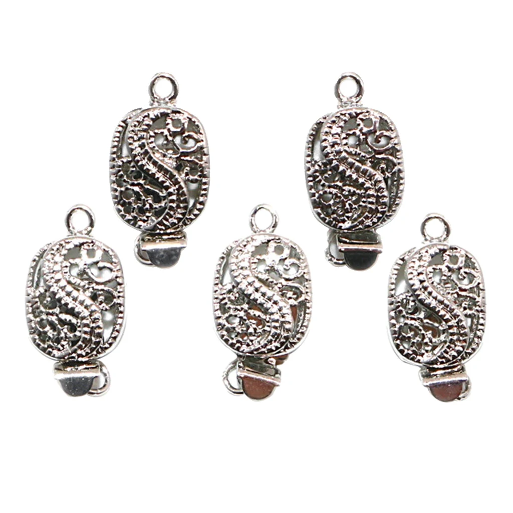 5 Pieces Dragon Pattern Animal Necklace Bracelet Connector Box Clasp