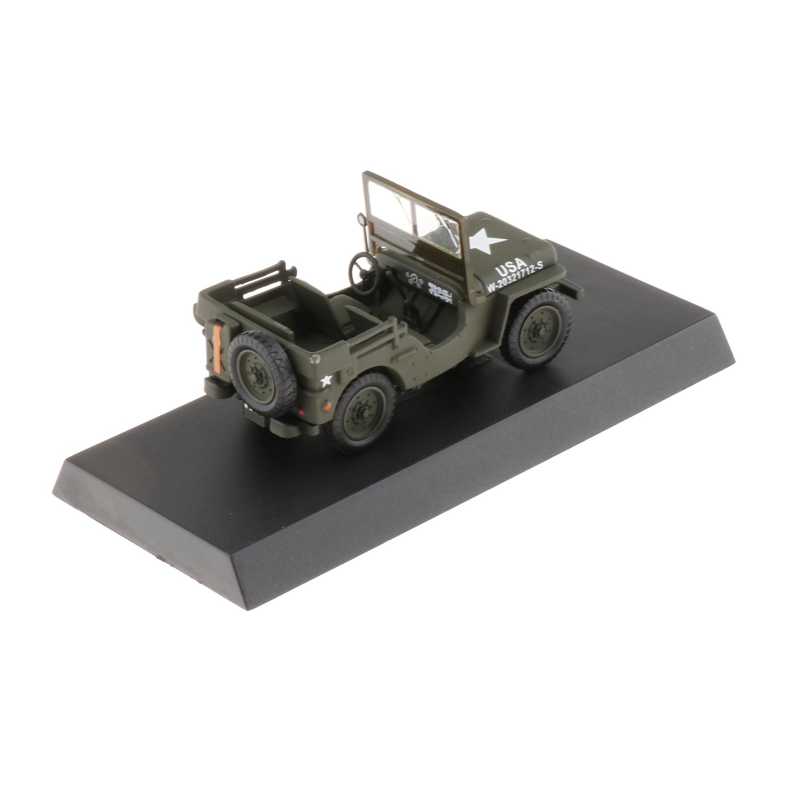 1:43 Scale Car Model World War II American Jeep Model Alloy Diecast WW II Jeep Model Car Vehicle Collectibles Toy Kids Gift