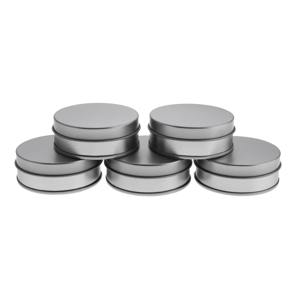 5 Count Tinplate Cans Makeup Cosmetic Cream Candles Tins Powder Containers DIY Crafts Tea Lip Balm Box Case