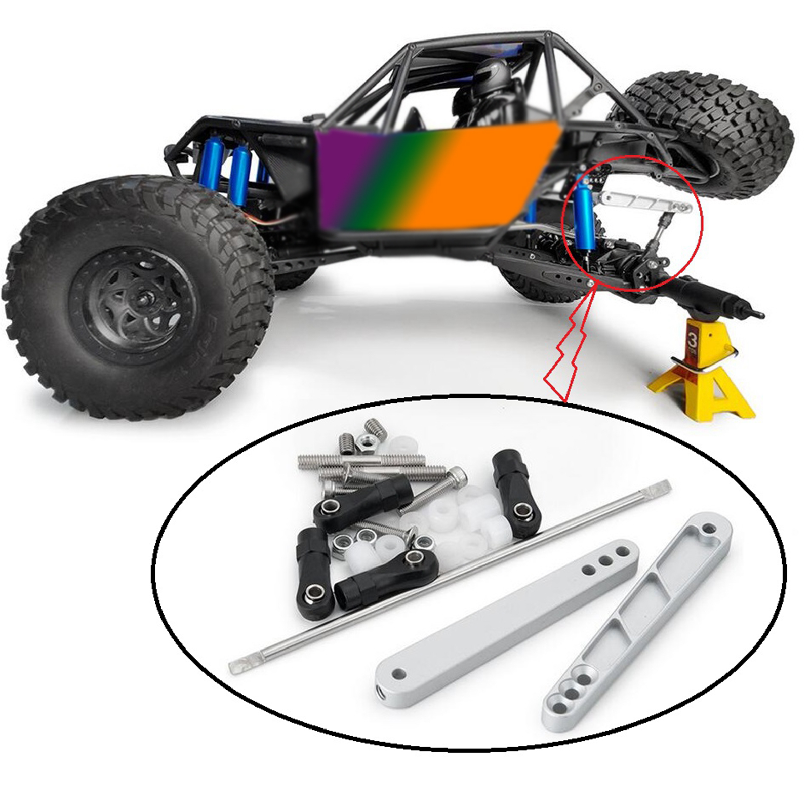 Alloy Sway Bar Stabilizer Set for Axial Wraith RR10 Yeti 90025 90026 90050 1:10 RC Rock Car Vehicle Parts