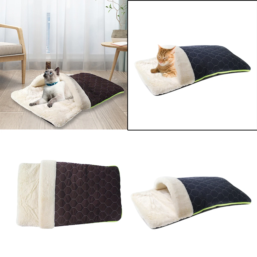 Soft Plush Cuddle Cave Small Pet Dog Bed - - Comfortable and Washable, Dark