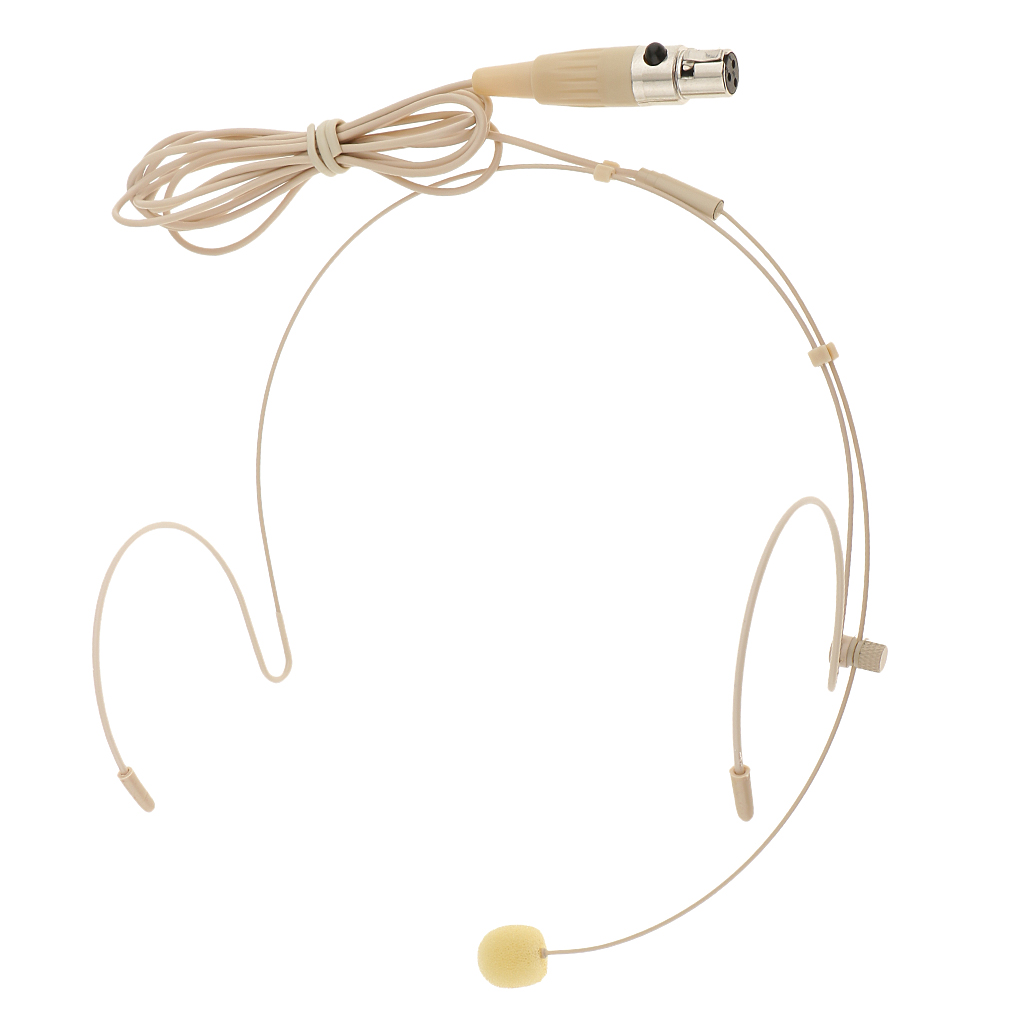 3Pin 4Pin 3.5mm Plug Professional Telescopic & Foldable Double Ear Hook Wired Headset / Headworn Microphone  Skin Color