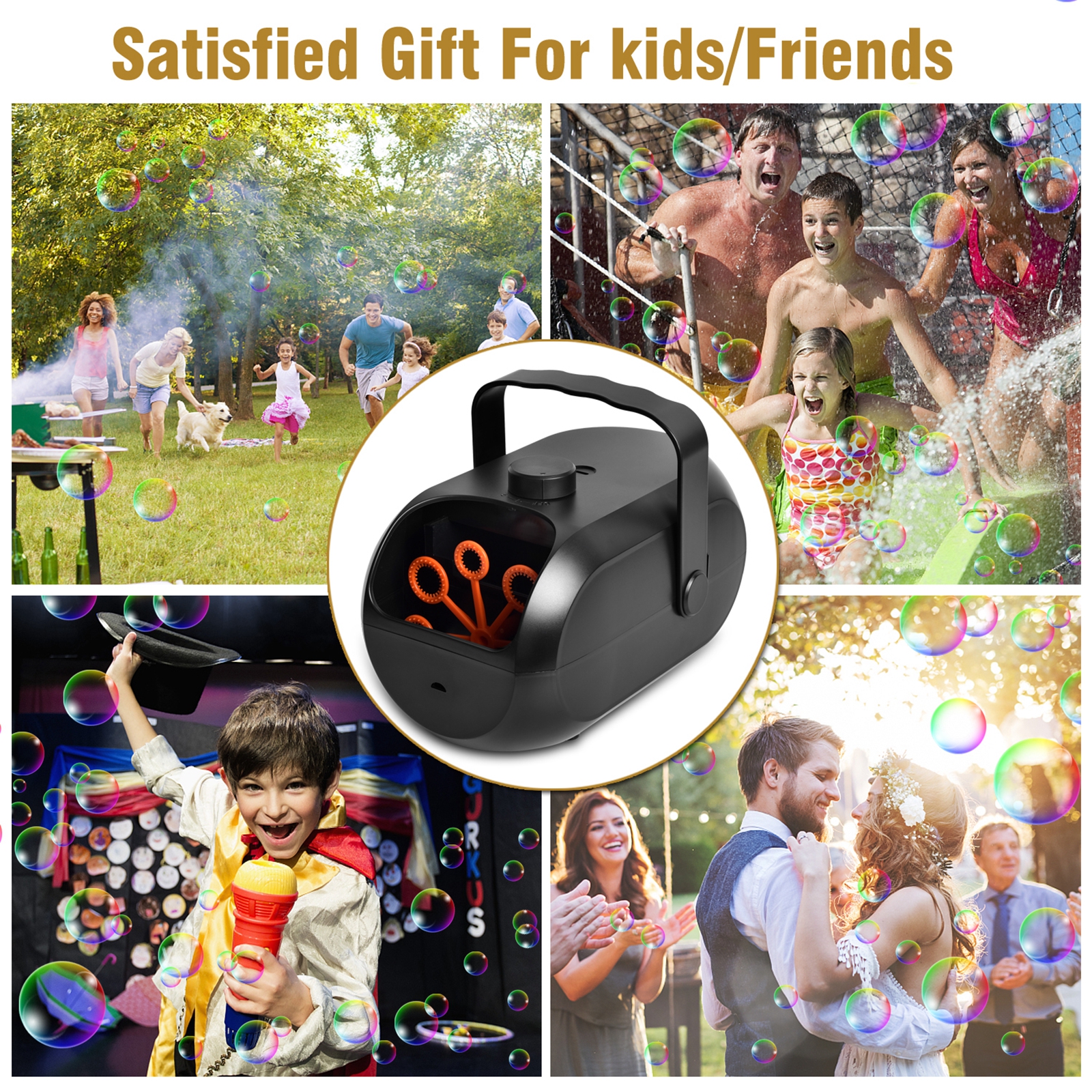Bubble Blower Automatic Bubble Maker Rechargeable for Party Wedding