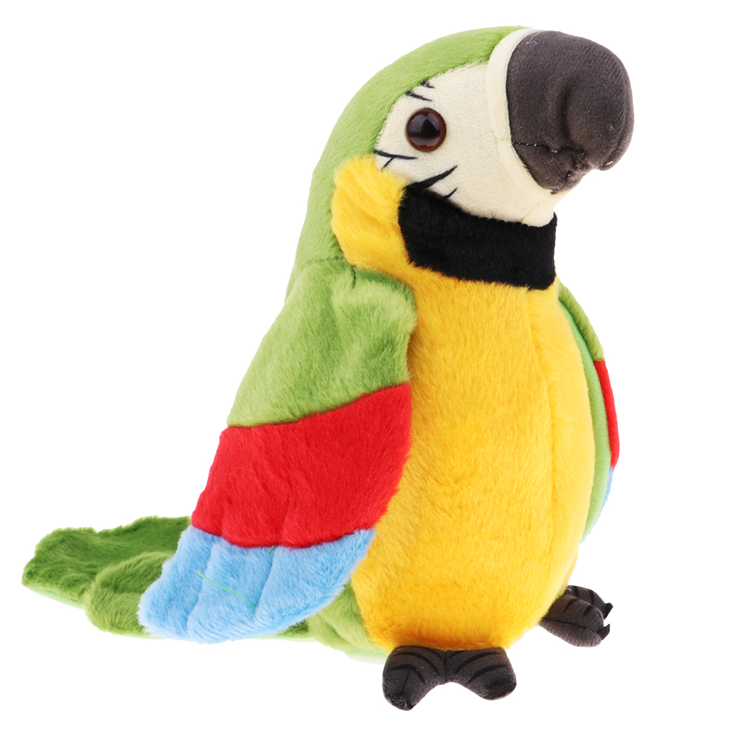 Cute Electric Talking Parrot Plush Toy Speaking Record Repeats Waving Wing Electronic Bird Stuffed Plush Toy As Gift For Kids