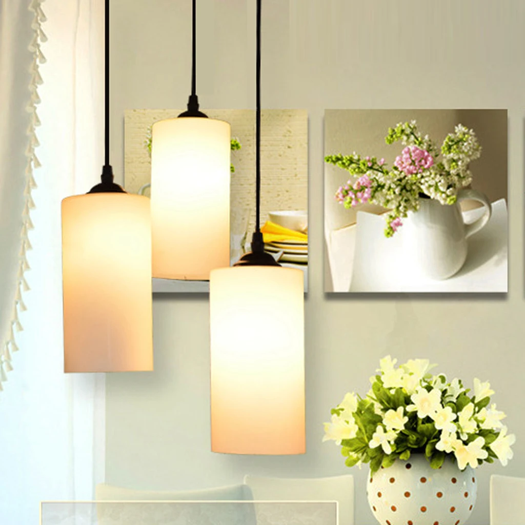 E27 Modern Mini Pendant Light with Clear and Frosted Glass Light Cylindrical