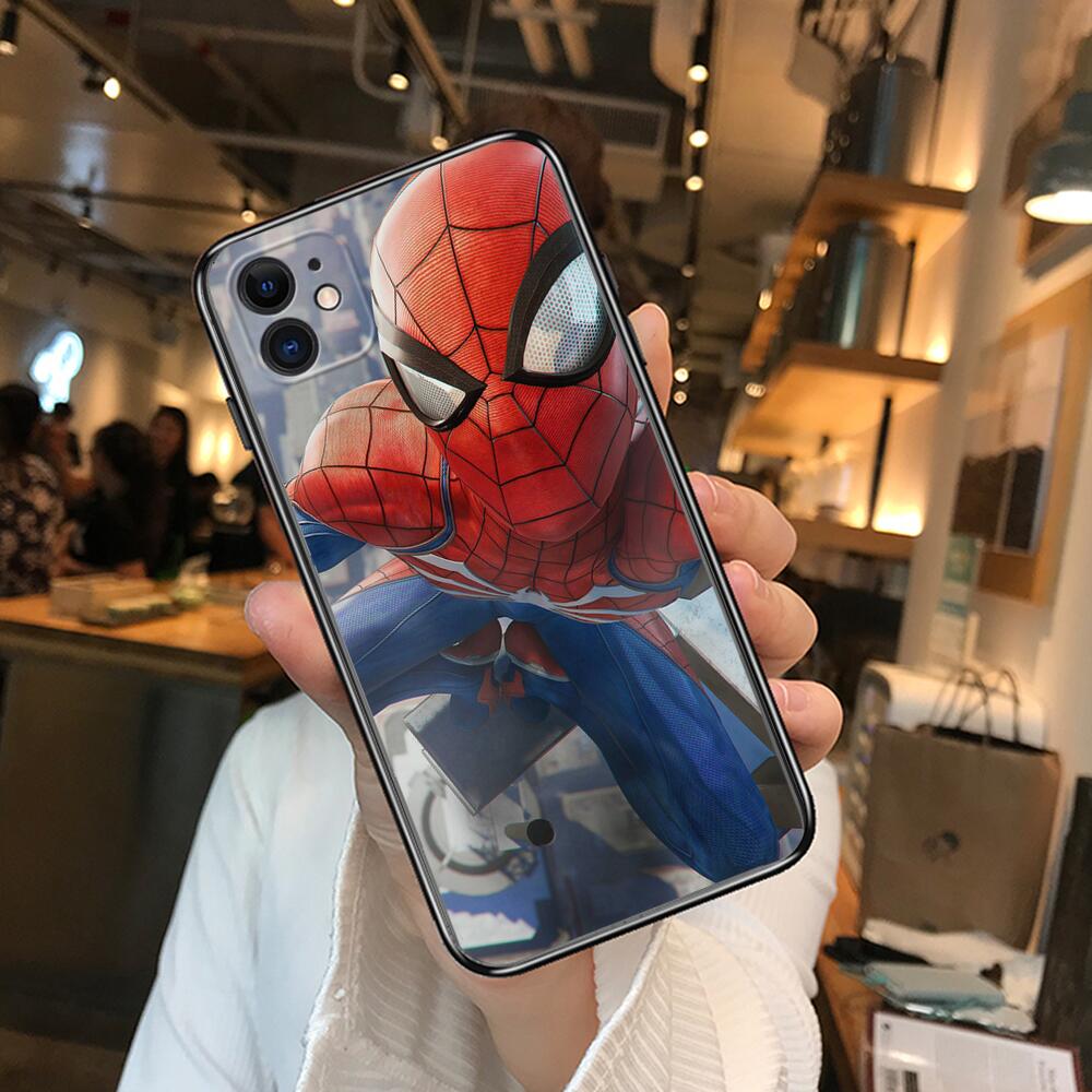 Роскошные чехлы для телефонов MARVEL Человек-паук для iphone 11 Pro Max  Чехол 12 Pro Max 8 PLUS 7 PLUS 6S iphone XR X XS mini Женский мобильный  сотовый | AliExpress