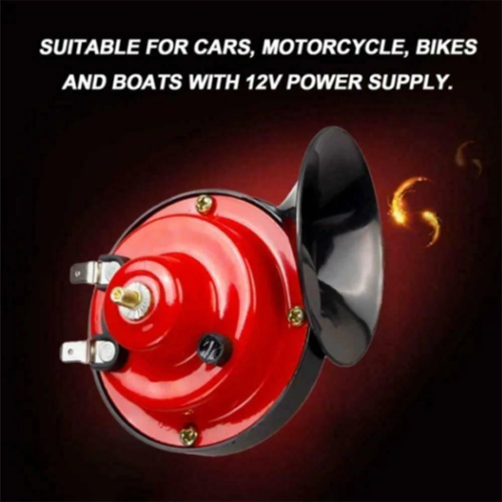 2 Pcs 12V Car Snail Air Horn Loud Air Horn Train Horn for Car Motorcycle Truck Boat