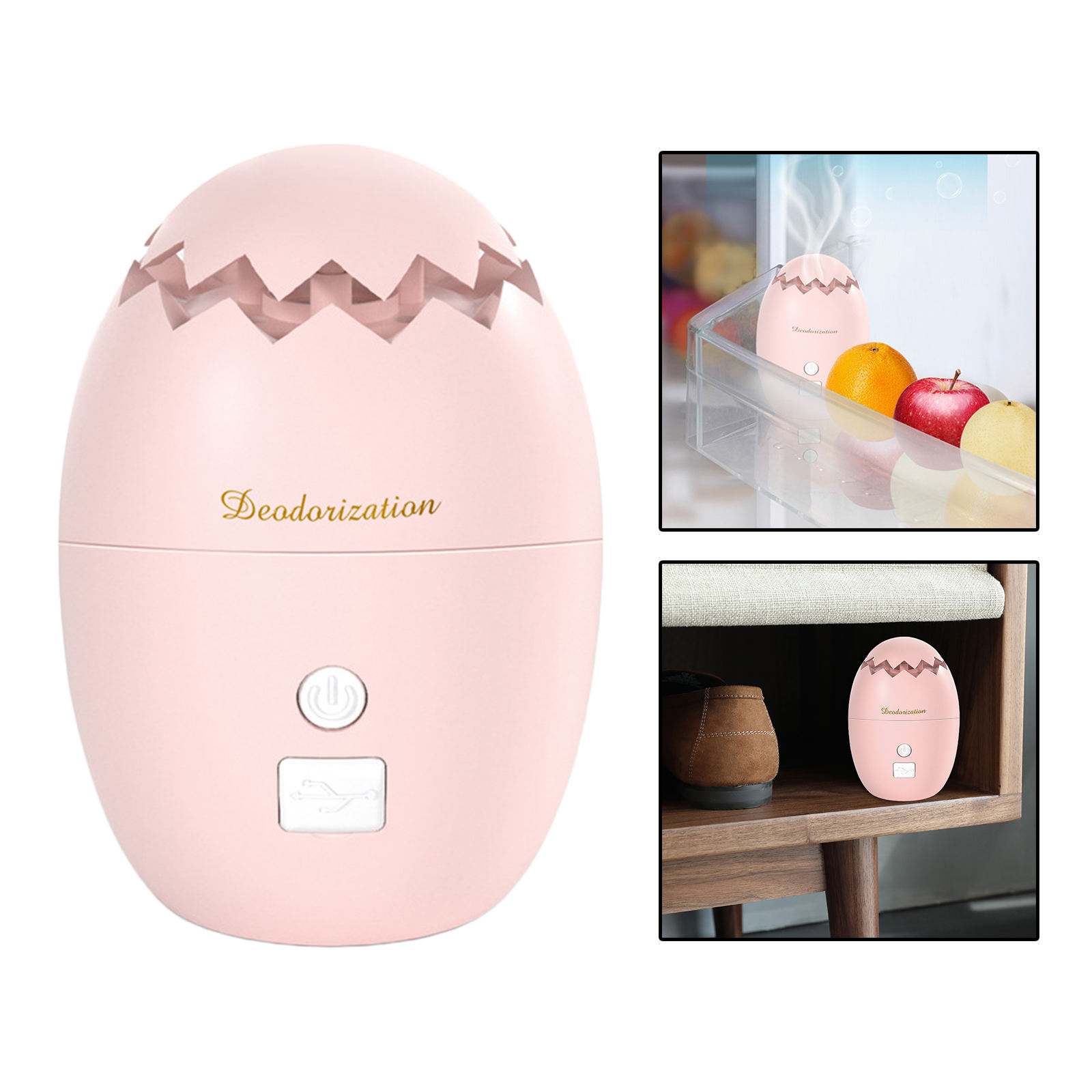 Ozone Refrigerator Air Purifier, Fridge Sterilizing Deodorizer, Mini Odor Air Fresher for Freezer, Cabinet, Wardrobe