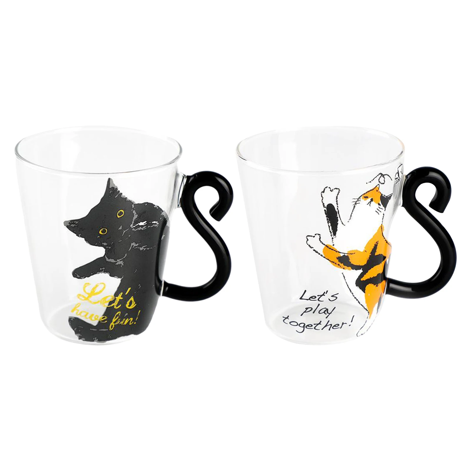 300ml Cat Glass Coffee Cup Coffee Tea Mug Milk Glass Juice Cup Friends Gift