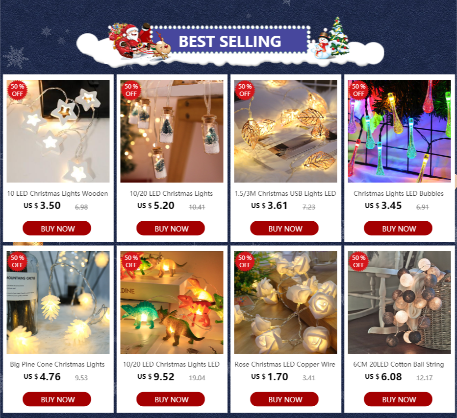 Generic Big Pine Cone Christmas Lights String 3M 20 Lights Battery