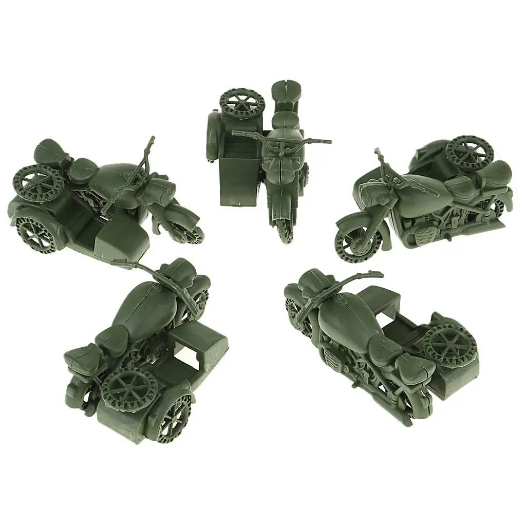 5-Piece WWII German Armed Forces Motorcycle Model Kit, Game Table Ornaments