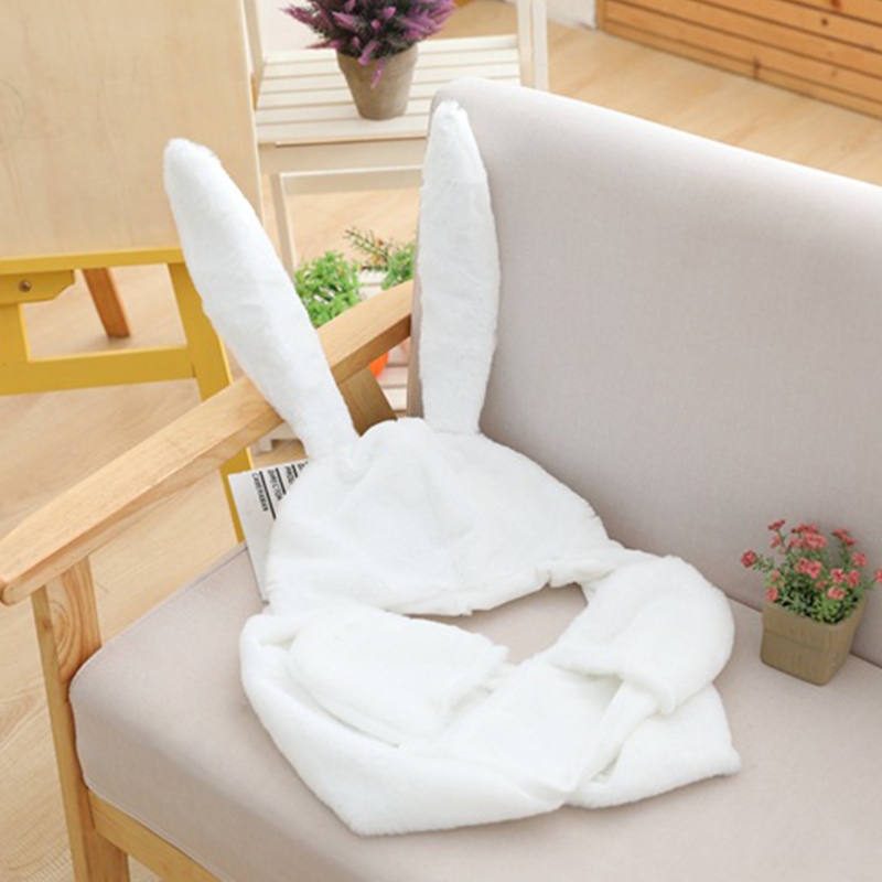 Chapeau En Peluche Avec Oreilles De Lapin Qui Bougent – Appuie Sur Les Coussins D’air Pour Les Faire Sauter – Taille Adulte/enfant 58-60cm